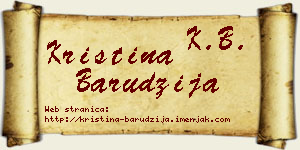 Kristina Barudžija vizit kartica